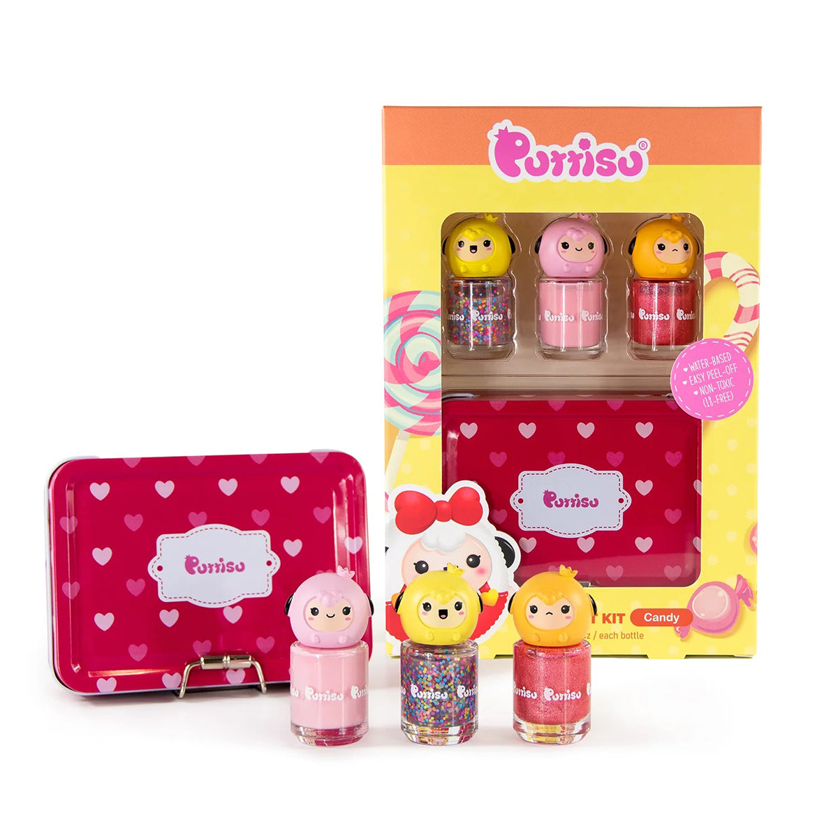 Puttisu 3-Colour Nail Art Kit - C16 FALL IN LOVE, B01 TWINKLE PINK, G06 PINK CANDY PANGPANG