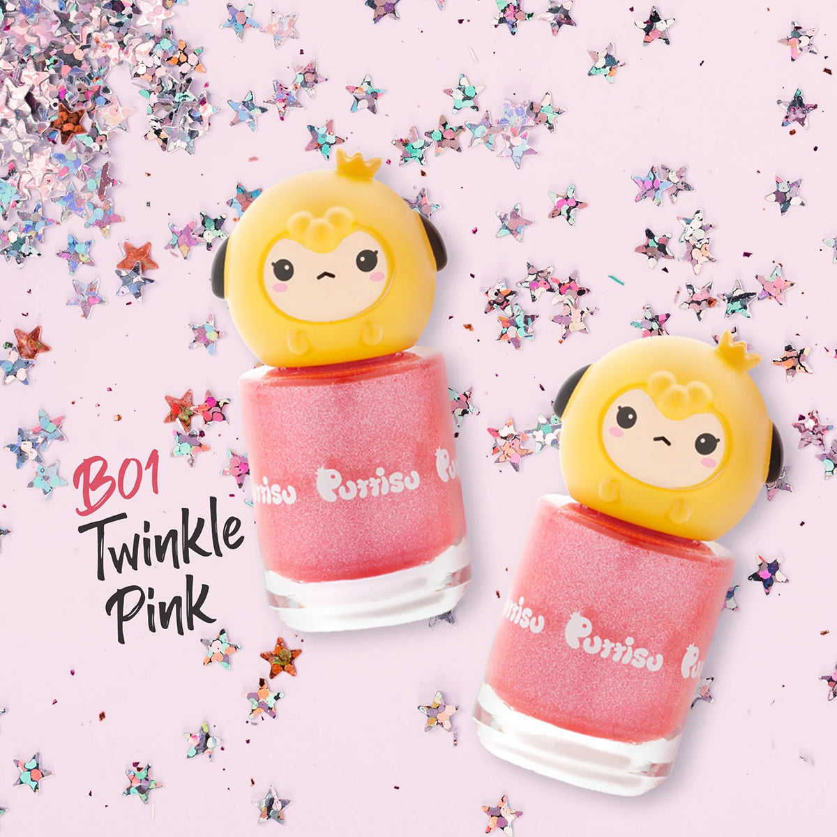 Puttisu 3-Colour Nail Art Kit - C16 FALL IN LOVE, B01 TWINKLE PINK, G06 PINK CANDY PANGPANG
