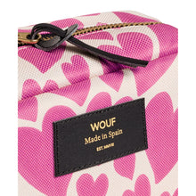 Load image into Gallery viewer, Pink Love Toiletry Bag with all-over heart print from wouf