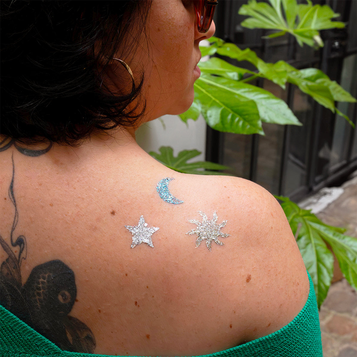 Si Si La Paillette Cosmic Stencil for temporary glitter tattoos