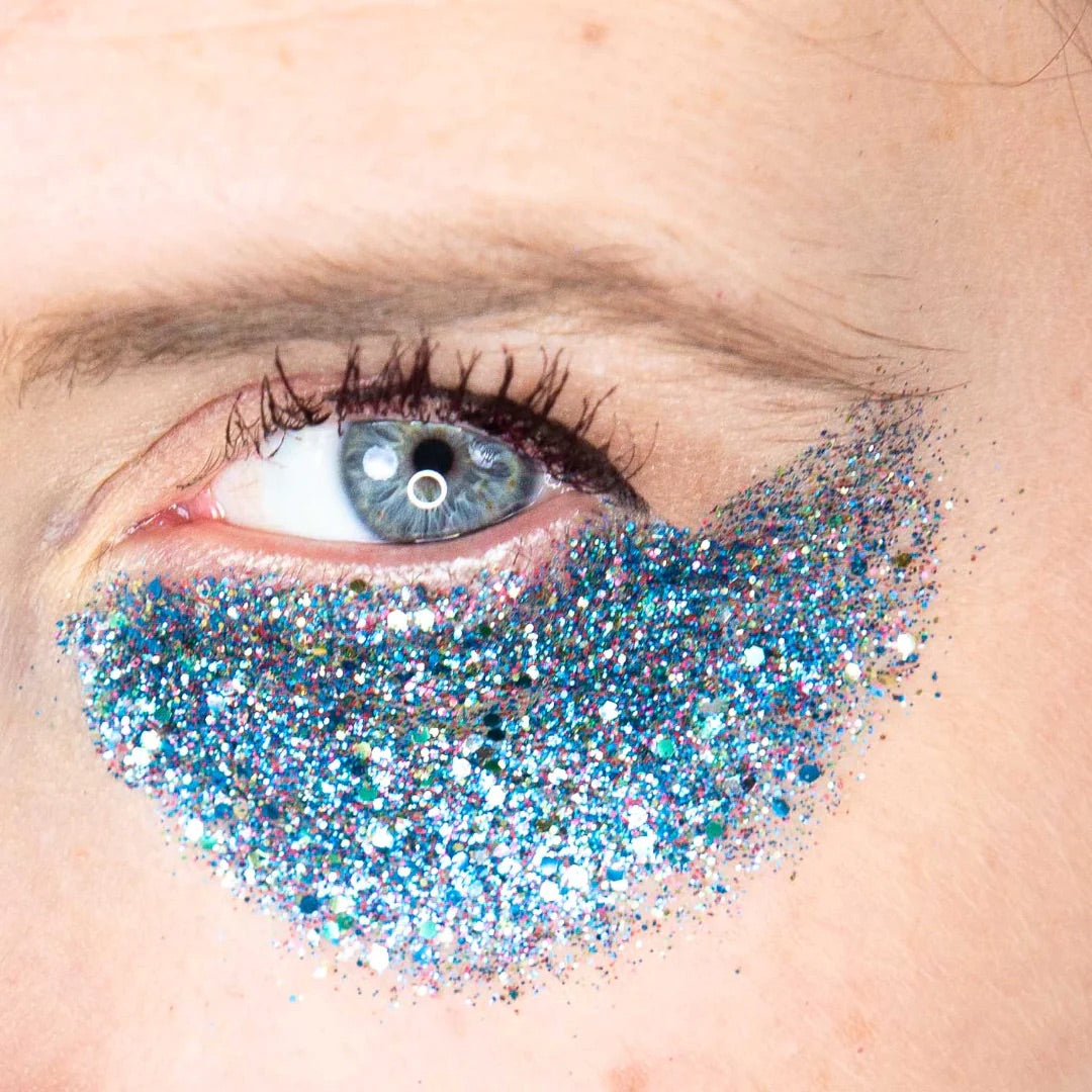 Si Si La Paillette GalaxSiSi Glitter in blue colours with silver, gold, green and red