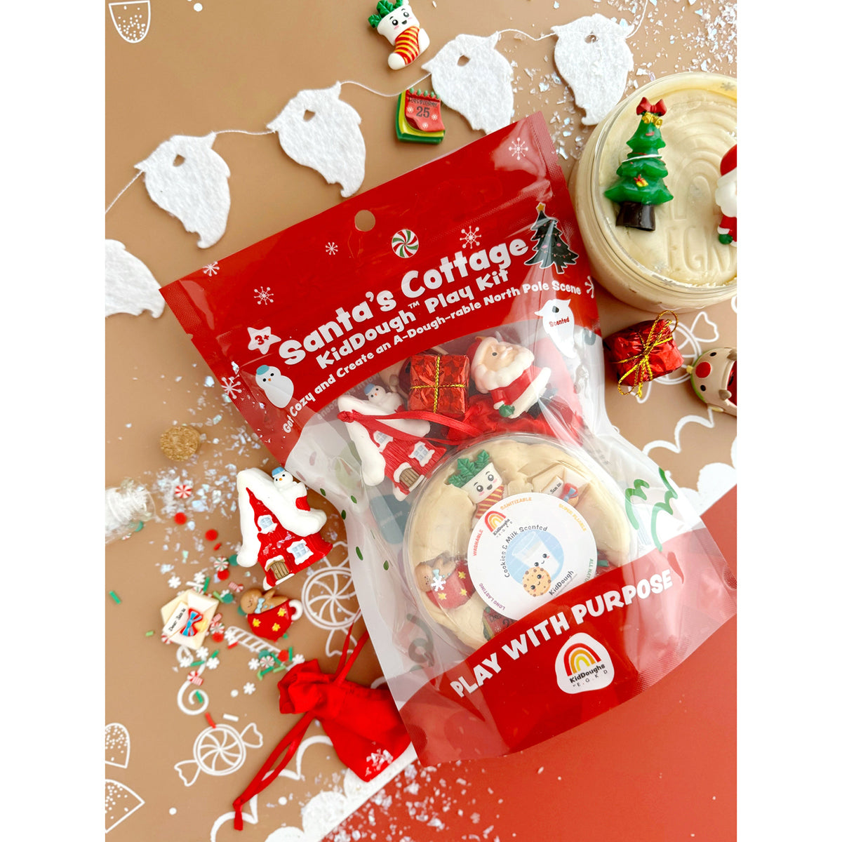 Santa's Cottage (Milk & Cookies) Kiddough Play Kit from EGKD (Earth Grown KidDoughs)