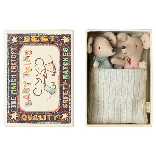 Maileg Baby Twins Mice In Matchbox
