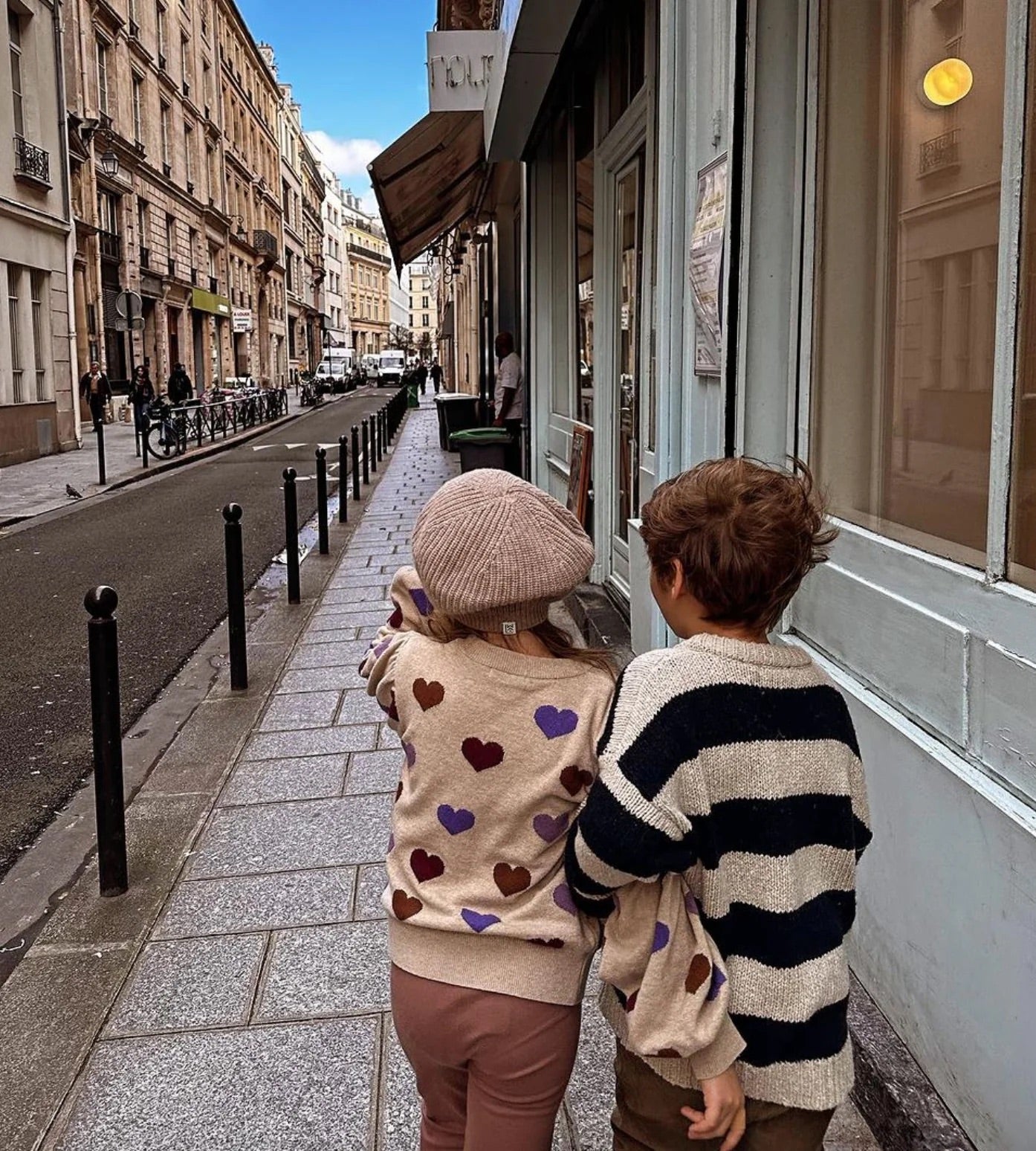 The New Society Jumper with hearts printed