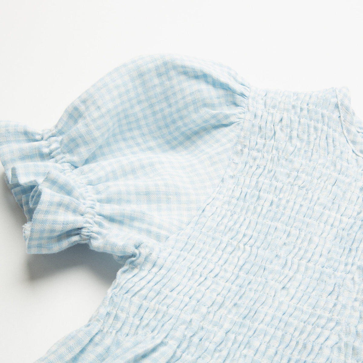 Jumping Jack Jumpsuit - Baby Blue & Milk Mini Check Linen from Nellie Quats for toddlers, kids/children