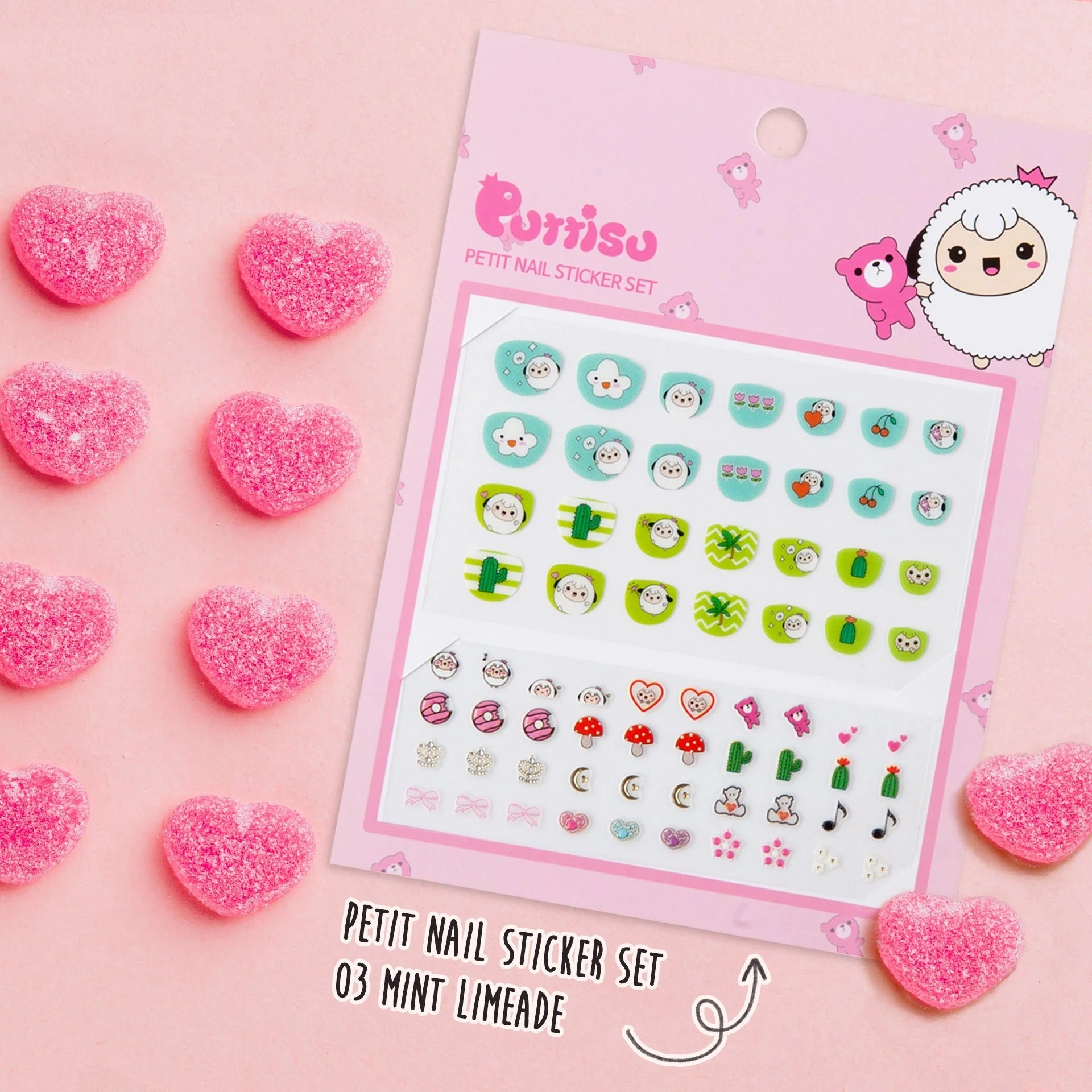 Puttisu Petit Nail Sticker Set Deluxe 03 Mint Limeade full cover nail stickers and point nail stickers