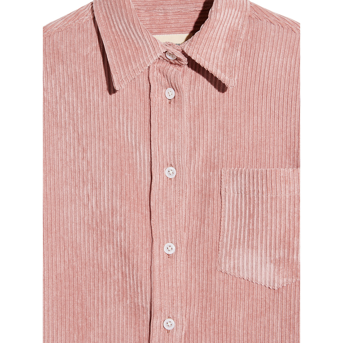 Ironie Shirt in pink cotton candy colour in an oversized shape with a box pleat in the back, dropped shoulders, and high-low hem and features classic details like mother-of-pearl buttons and a small collar from Bellerose for kids/children and teens/teenagers