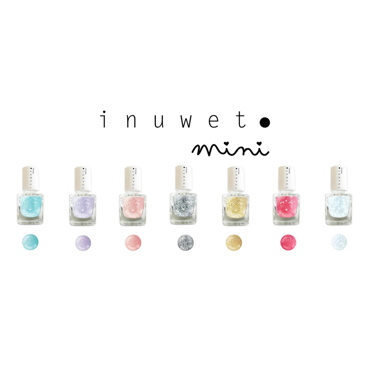 Inuwet mini nail polish in glitter purple for kids