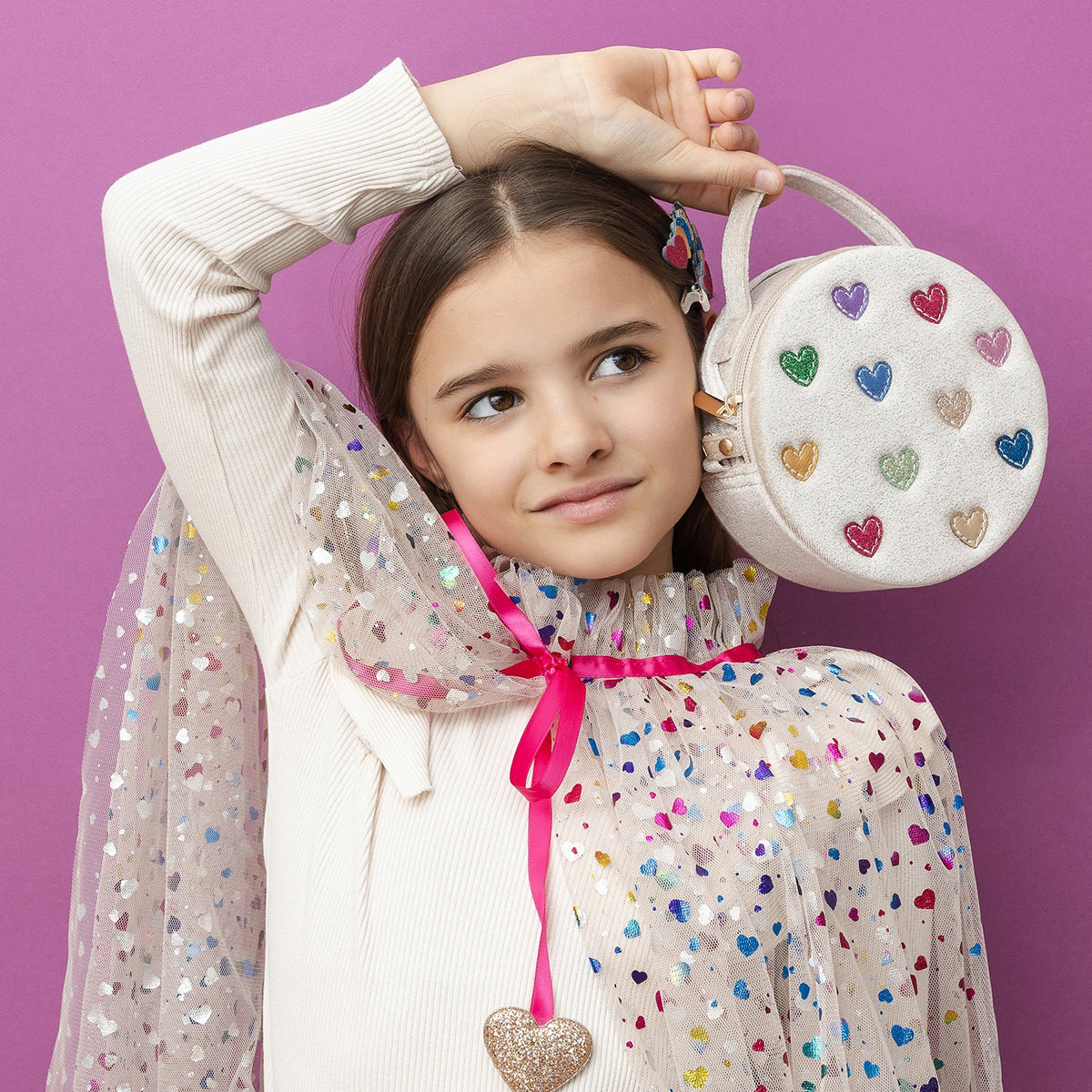 Mimi & Lula Rainbow Hearts Cape