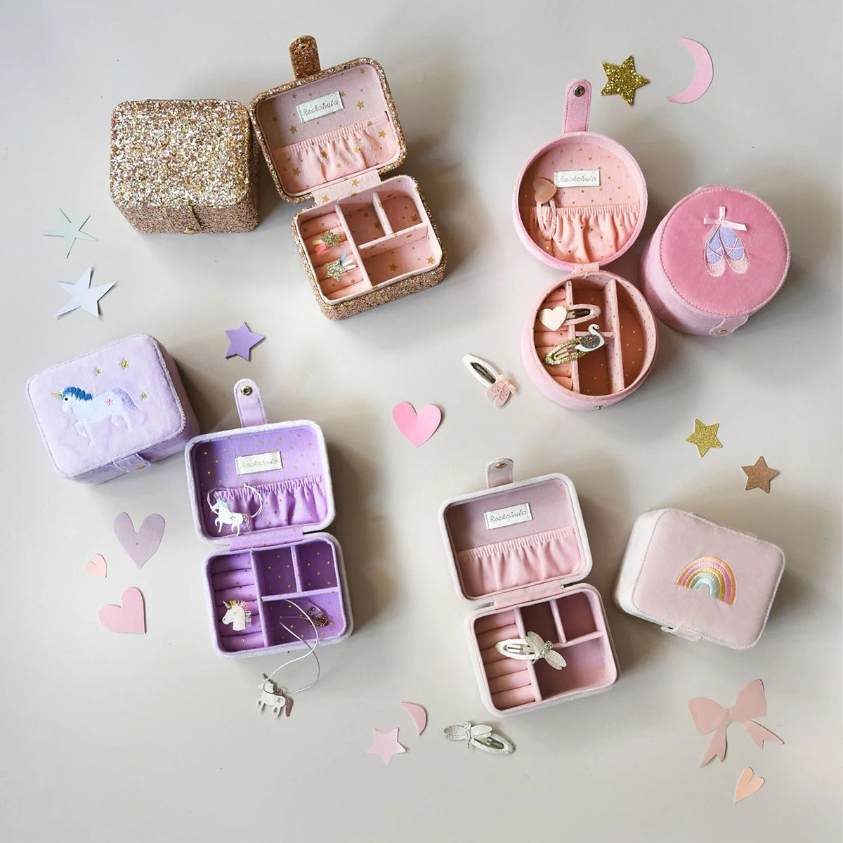 Rockahula Kids Confetti Giltter Gold Jewellery Box
