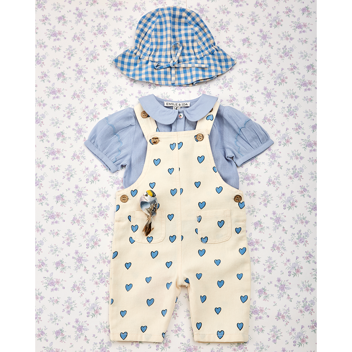 Emile Et Ida Heart Baby Overalls for babies and toddlers