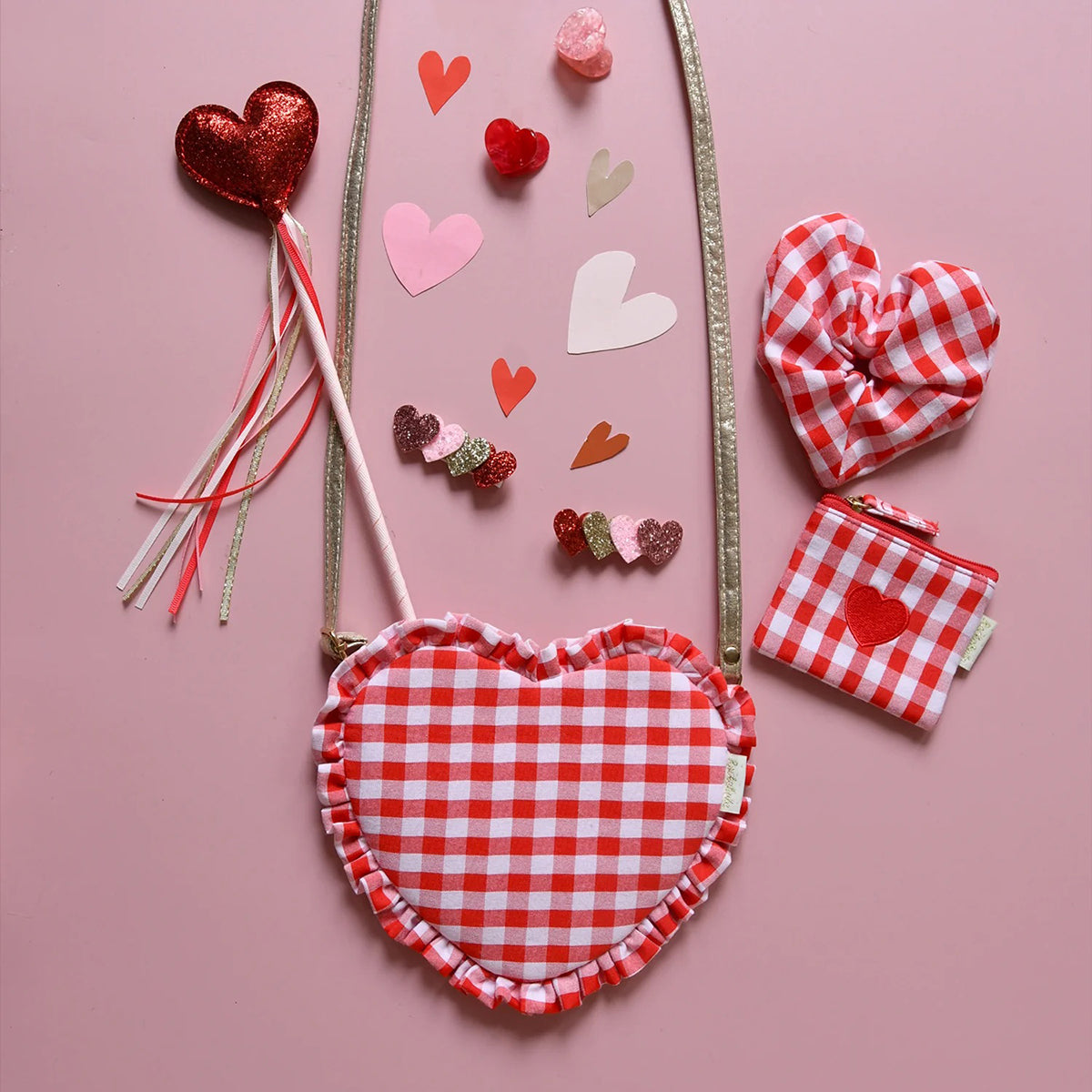 Rockahula Kids Gingham Ruffle Love Heart Bag