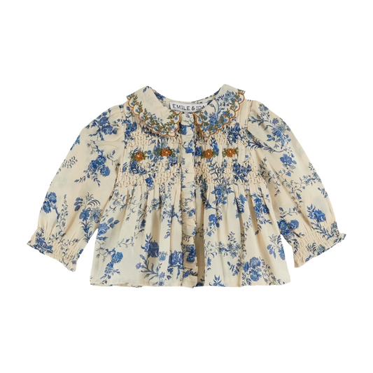 Emile Et Ida Embroidered Smocked Blouse