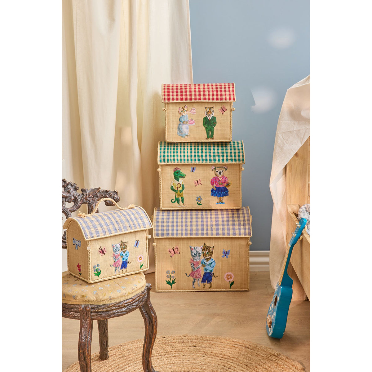Rice Raffia Toy Storage Basket: Nathalie Lete - Small