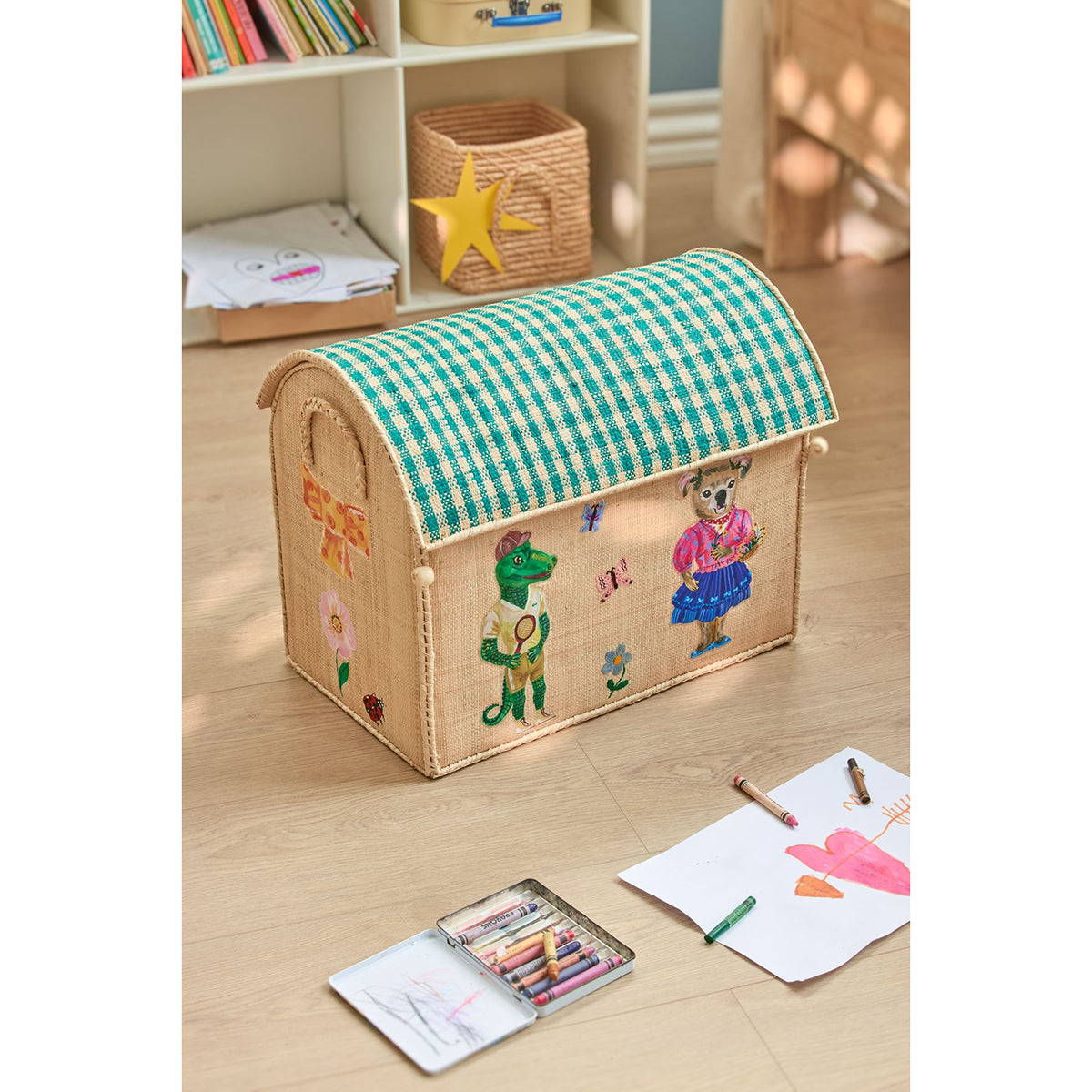 Rice Raffia Toy Storage Basket: Nathalie Lete - Medium