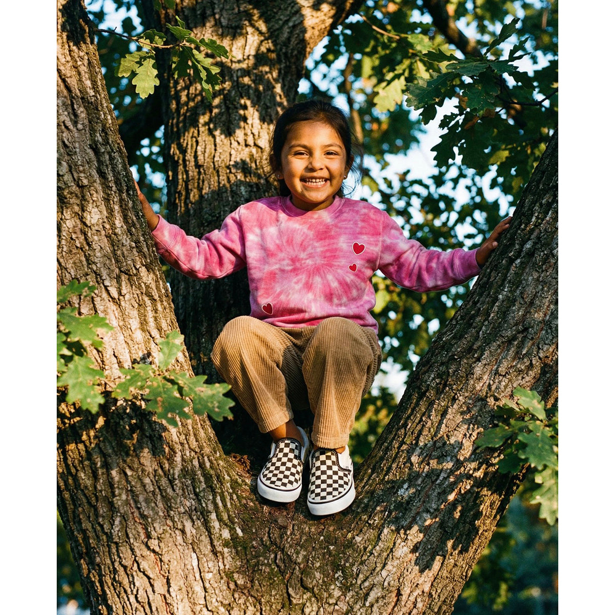 BIKIND Tie-Dye Sweatshirt with Printed Stickers