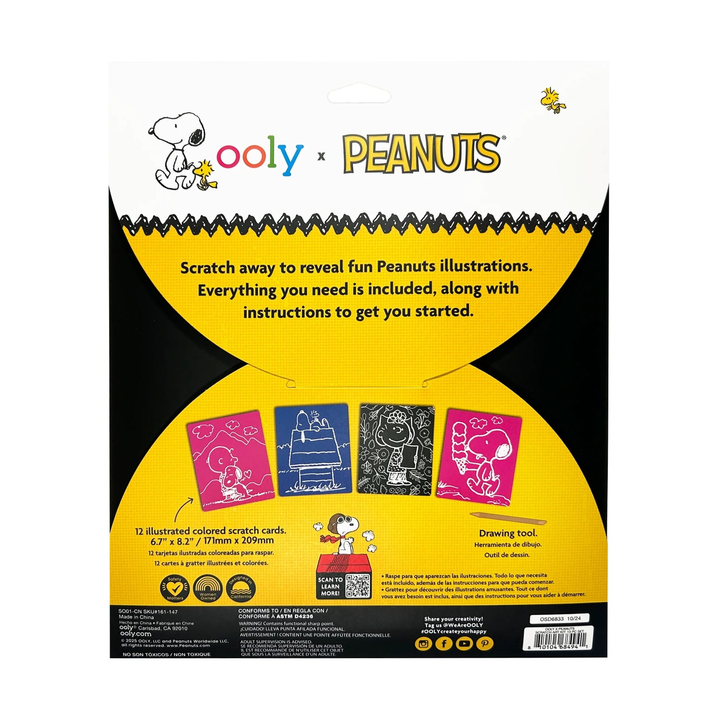 OOLY x Peanuts Scratch Art Kit
