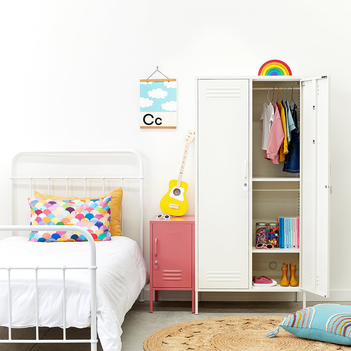 Mustard Made The Twinny Locker in Chalk/White