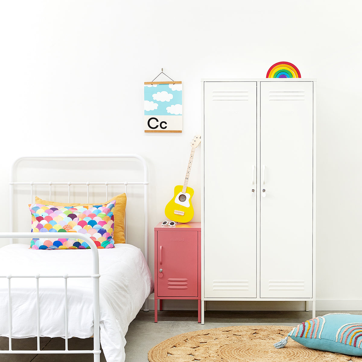 Mustard Made The Twinny Locker in Chalk/White
