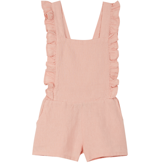 Emile et Ida Pink Linen Dungaree