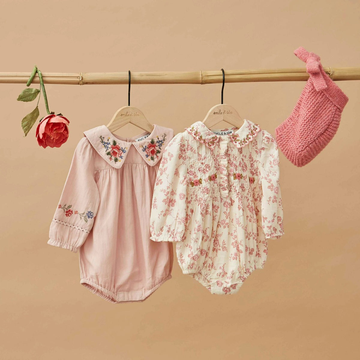 Emile et Ida Embroidered Smocked Romper