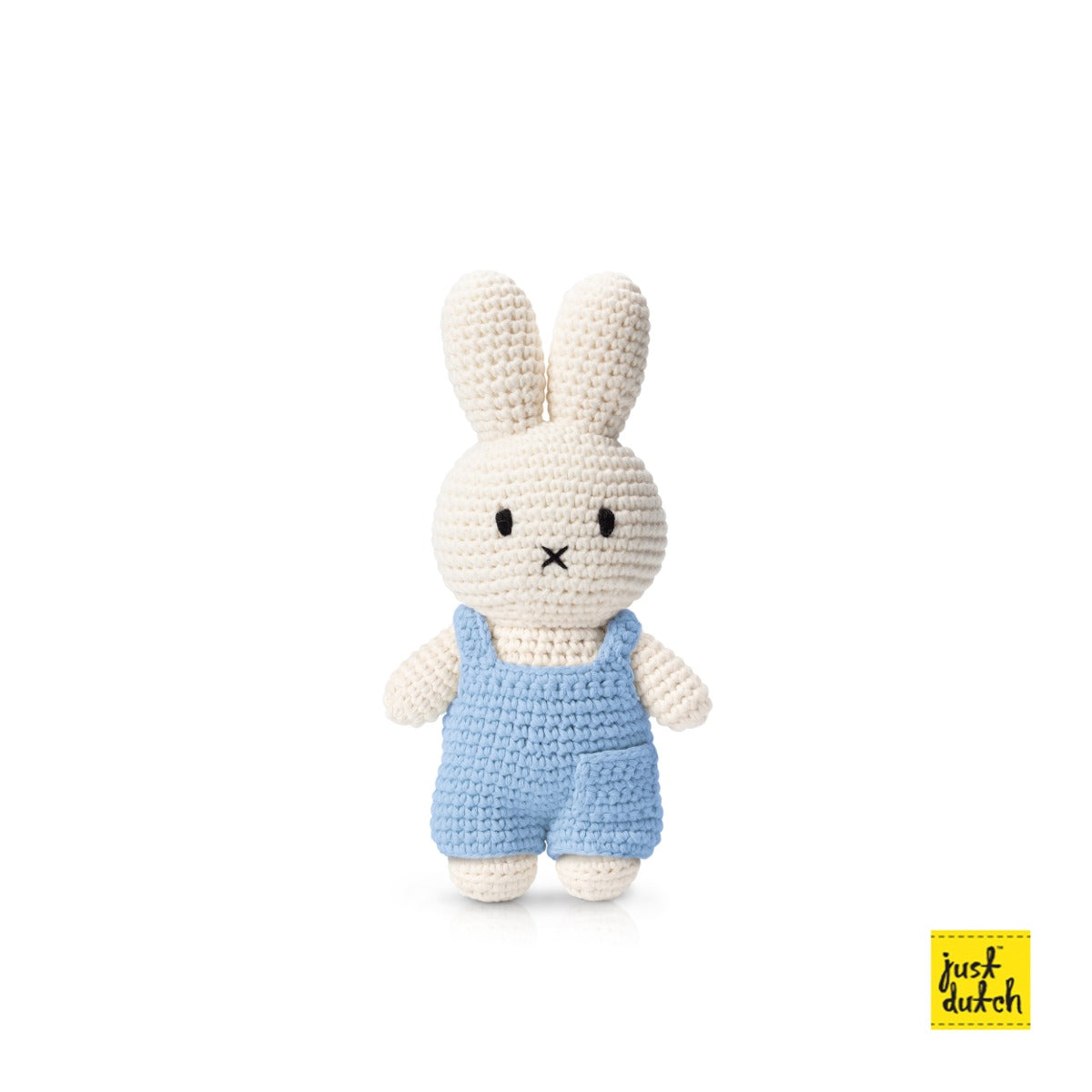Just Dutch Hand Crochet Miffy Doll- Pastel Blue Overalls