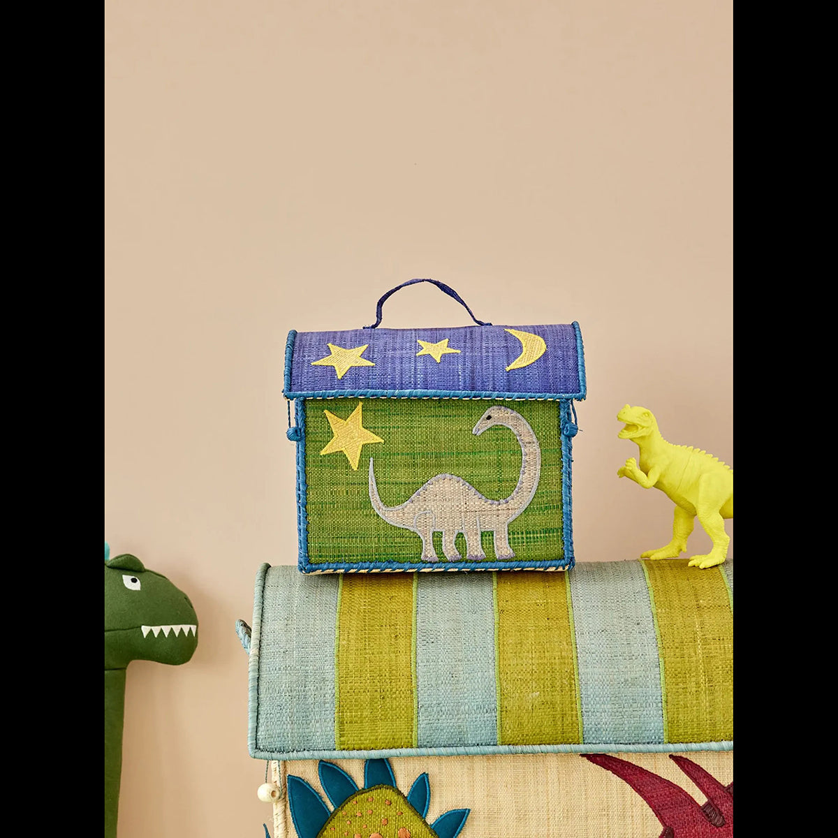 Rice Raffia Bag - Dinosaur