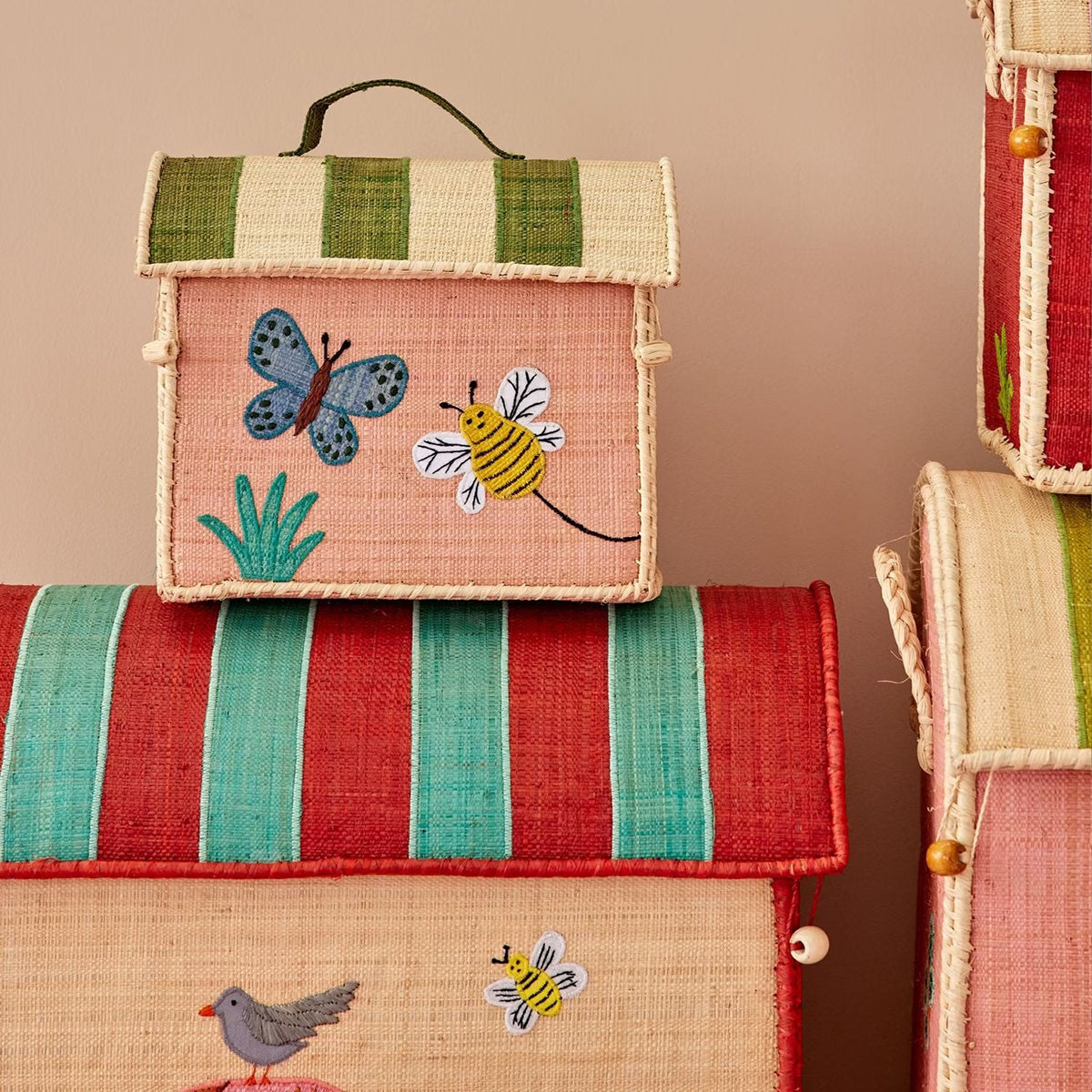 Rice Raffia Bag - Butterfly
