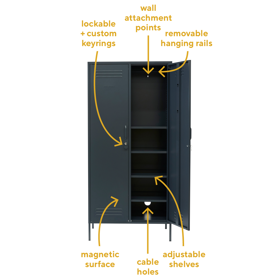 Mustard Made The Twinny Locker in Slate