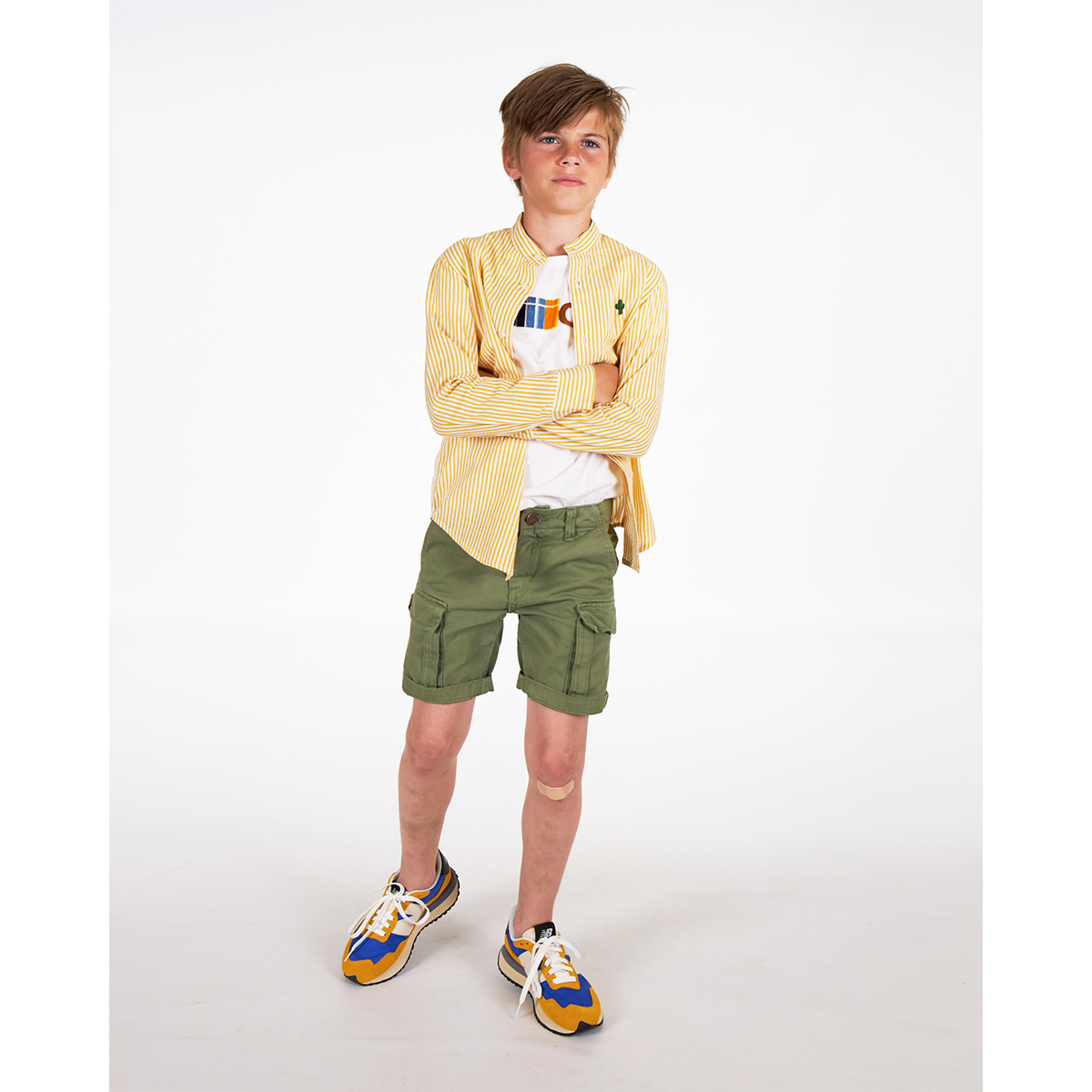 kids and teens white cotton mat basic t-shirt with 'nice' print from ao76