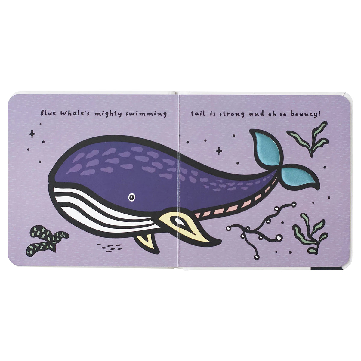 touch and feel paper board book with tails theme from wee gallery for babies and toddlers