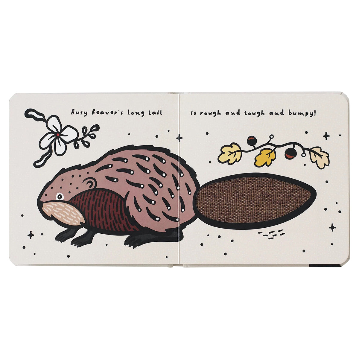 paper texture board book with touch and feel tails from wee gallery for babies and toddlers