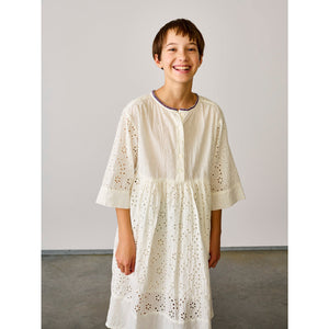 Schiffli midi dress in white for kids from bellerose