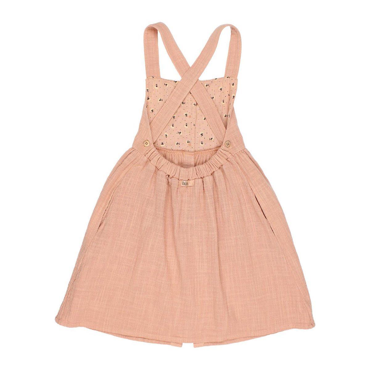 Búho Double Gauze Dungaree Dress in antic rose