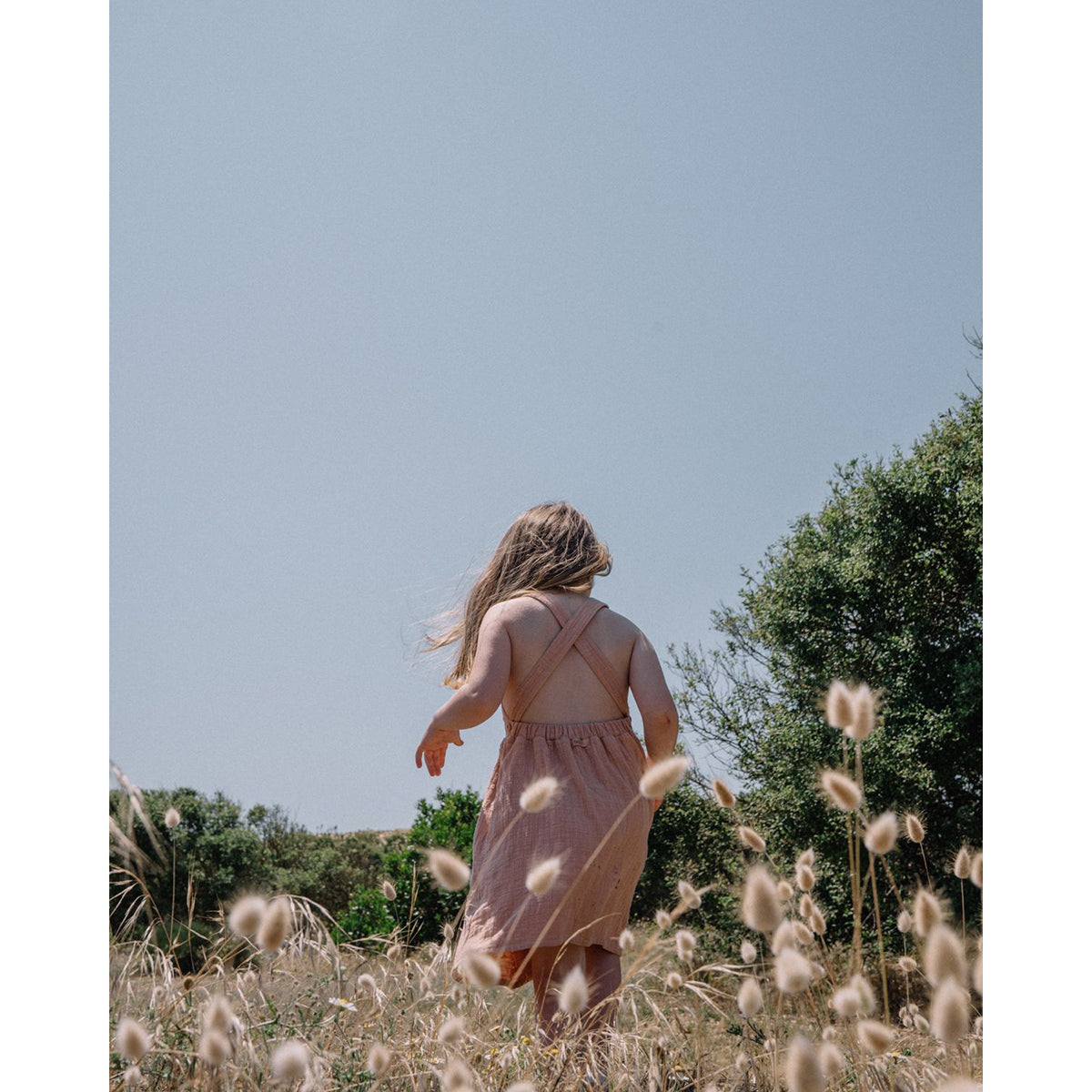 buho pink dungaree dress
