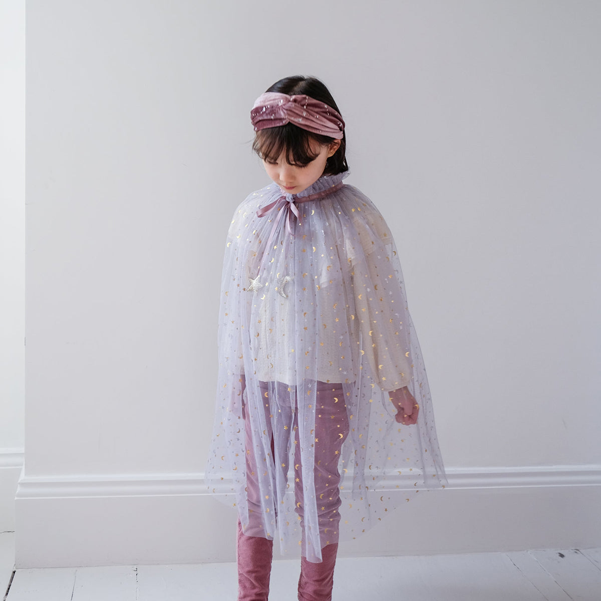 velvet alice band with dazzling silver stars and cool knot detail at the top from mimi & lula for kids/children