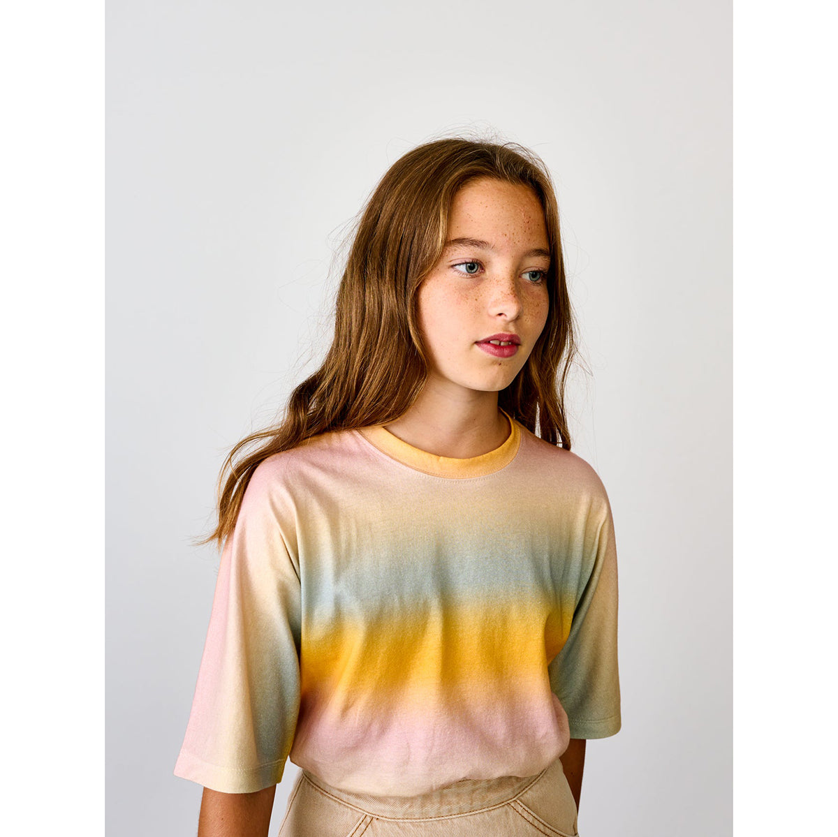 tie-dye and dip-dye organic cotton t-shirt in colour combo c from bellerose for teens