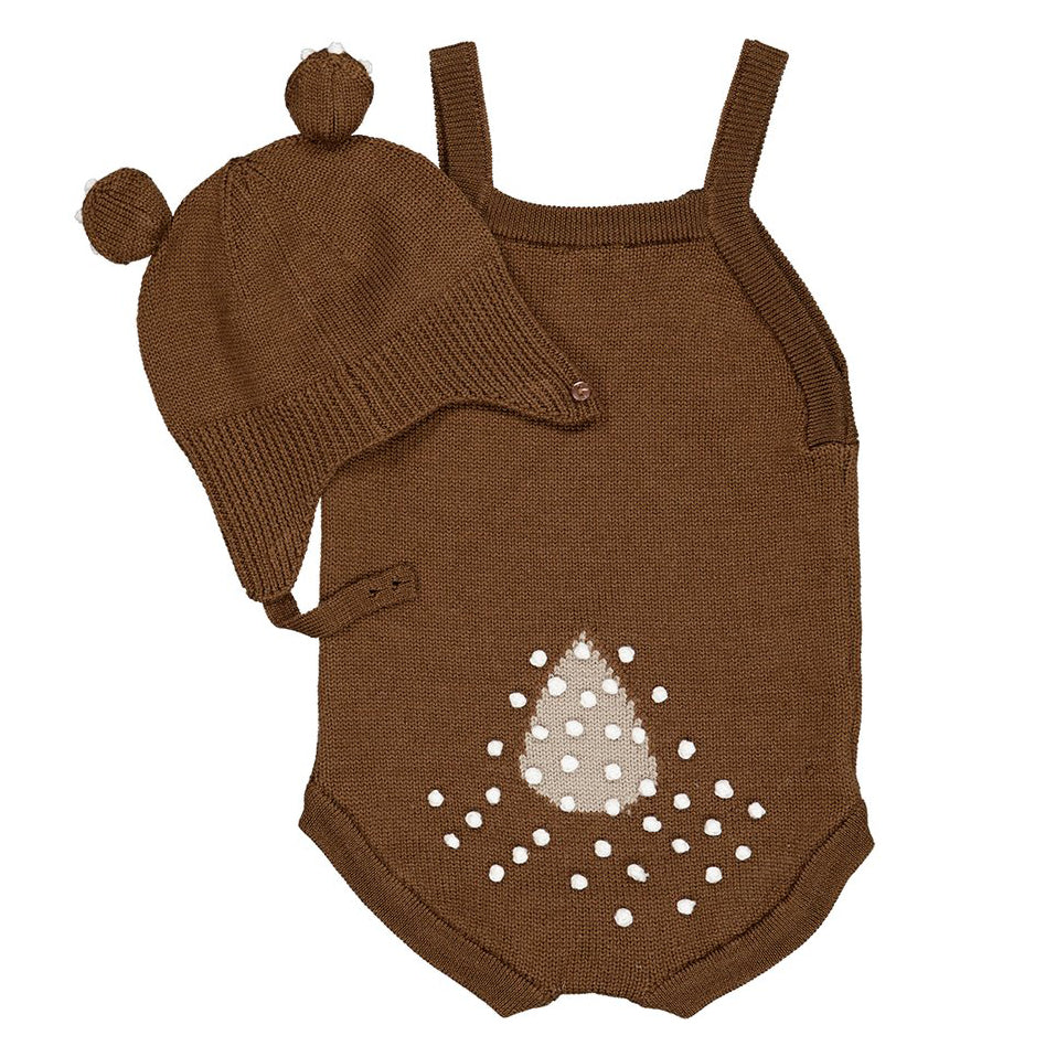 Rova Set, Romper & Hat - Bark