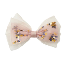 Load image into Gallery viewer, Stych Sequin Pink Tulle Bow Clip