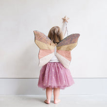 Load image into Gallery viewer, Velvet ribbon wand with Rose-gold glitter padded star from mimi &amp; lula for kids/children