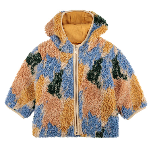 Bobo Choses Shadows Jacquard Hooded Sheepskin Jacket
