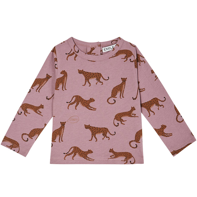 Emile et Ida Purple Leopard Long Sleeve T-Shirt