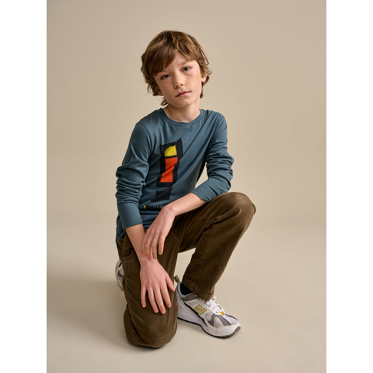 all-organic eco-friendly brushed cotton jersey kenno long sleeve t-shirt from bellerose for kids/children and teens/teenagers