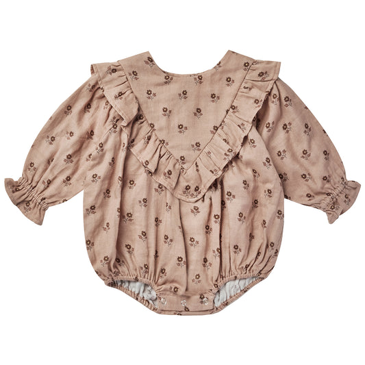 Rylee + Cru Winnie Romper with an english rose all-over print for newborns, babies and toddlers