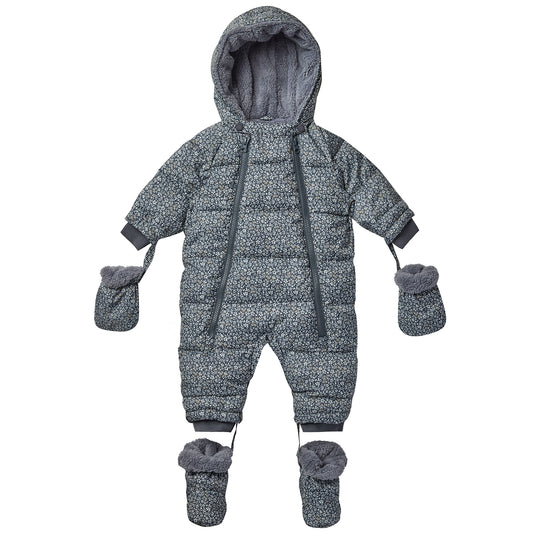 Rylee + Cru Blue Floral Snowsuit