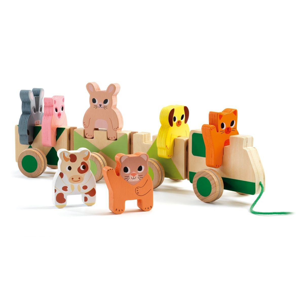 Djeco Pull-Along Activity Train for toddlers and kids