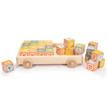 Load image into Gallery viewer, Uncle Goose Classic ABC Blocks with Pull Wagon