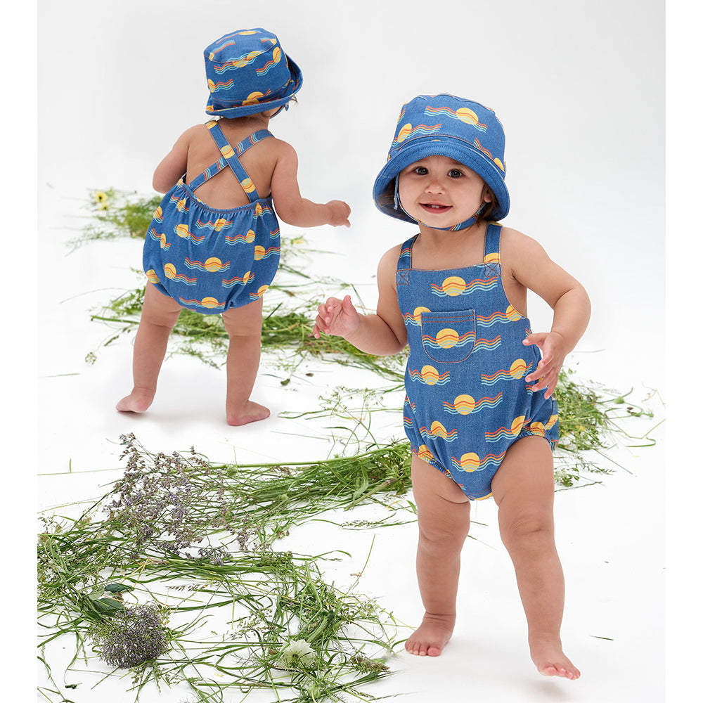 the bonnie mob denim baby bubble romper