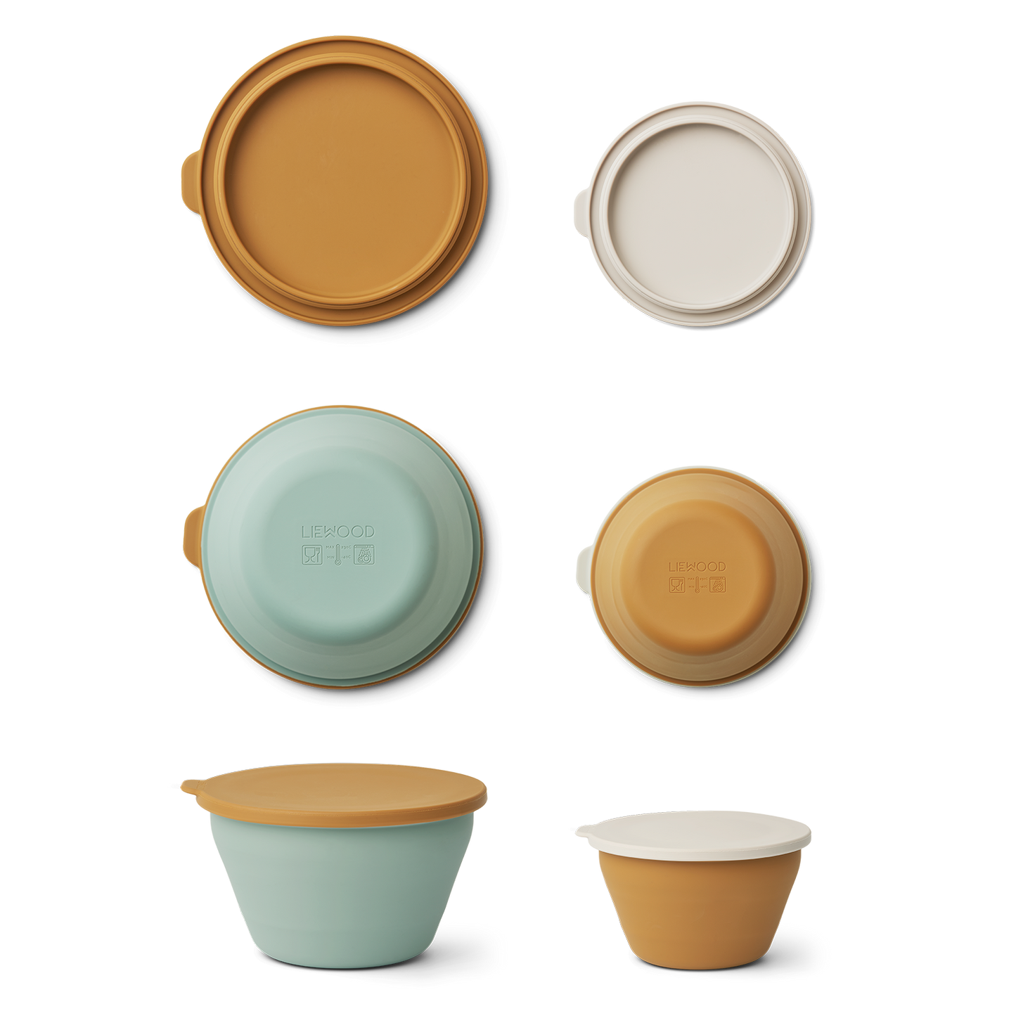 Children's Foldable Bowl Set in Golden caramel multi mix from Liewood