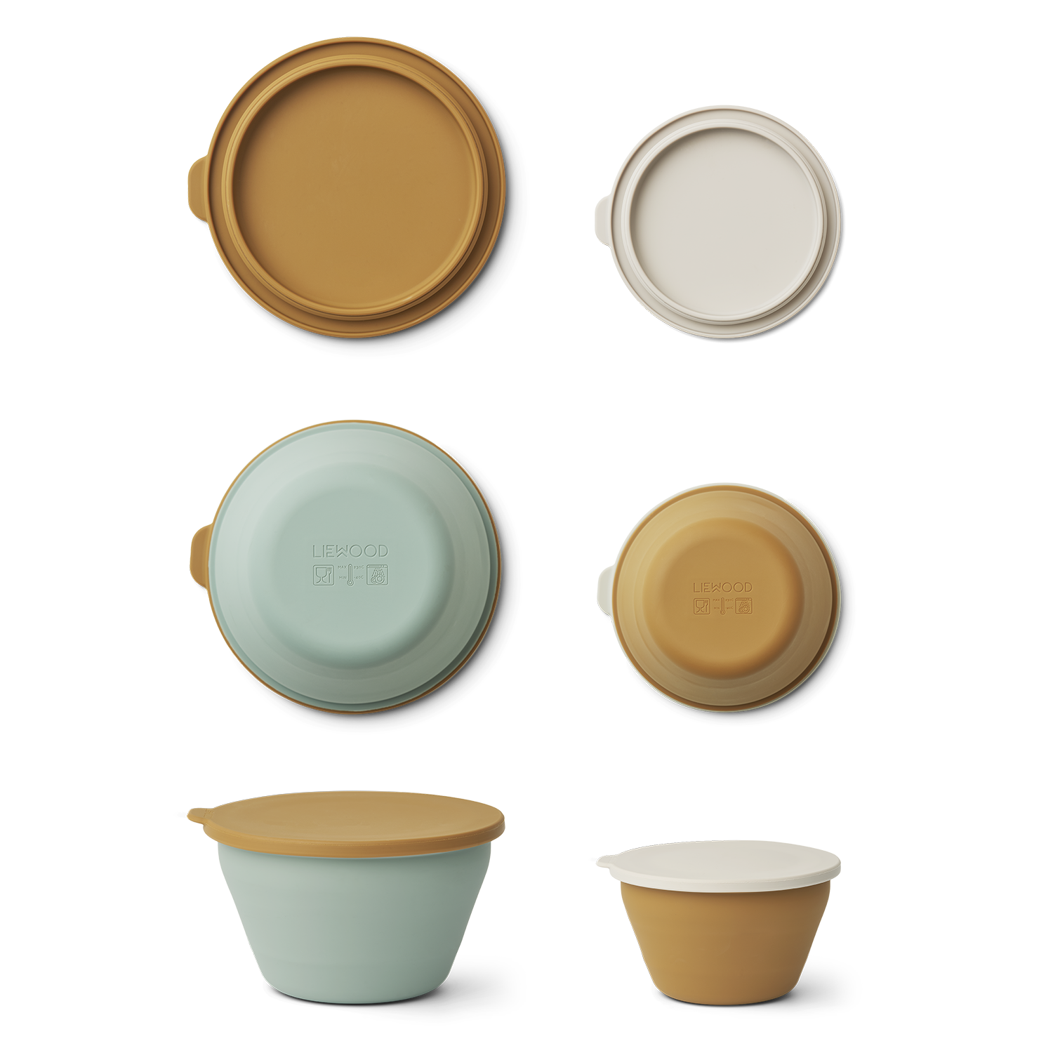 Children's Foldable Bowl Set in Golden caramel multi mix from Liewood